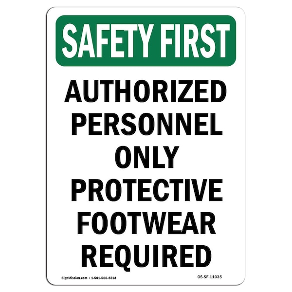 OSHA, 5" Height, Decal, 5" H, Portrait, PK10, Authorized Personnel Protective
